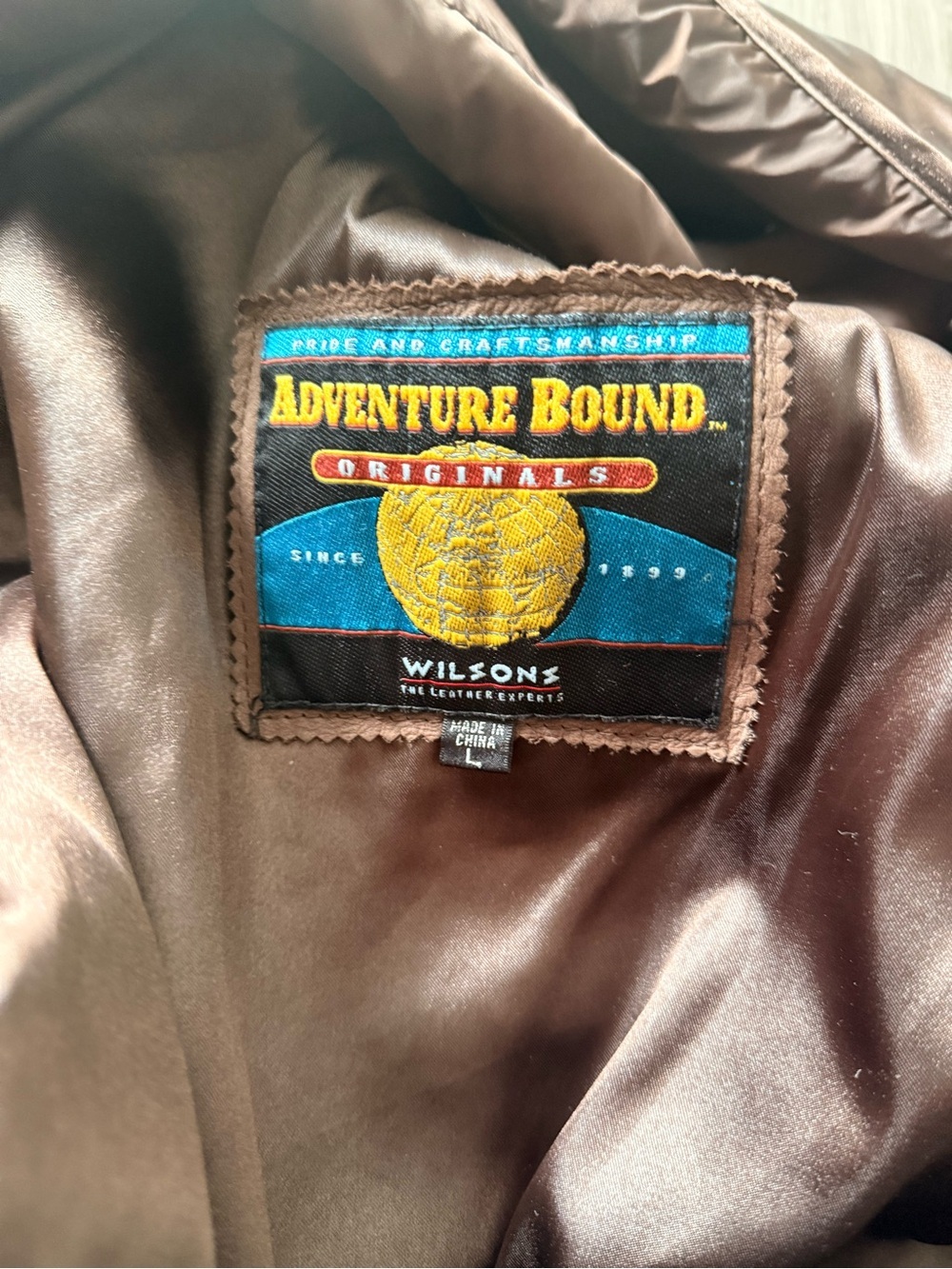 Wilson Men's Brown Leather Bomber Jacket with Snap Closure - Picture 11 of 11